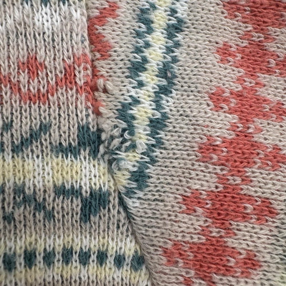 Vtg 90s Weathervane knit‎ polo sweater M beige Fair Isle grandpacore retro - Picture 4 of 12